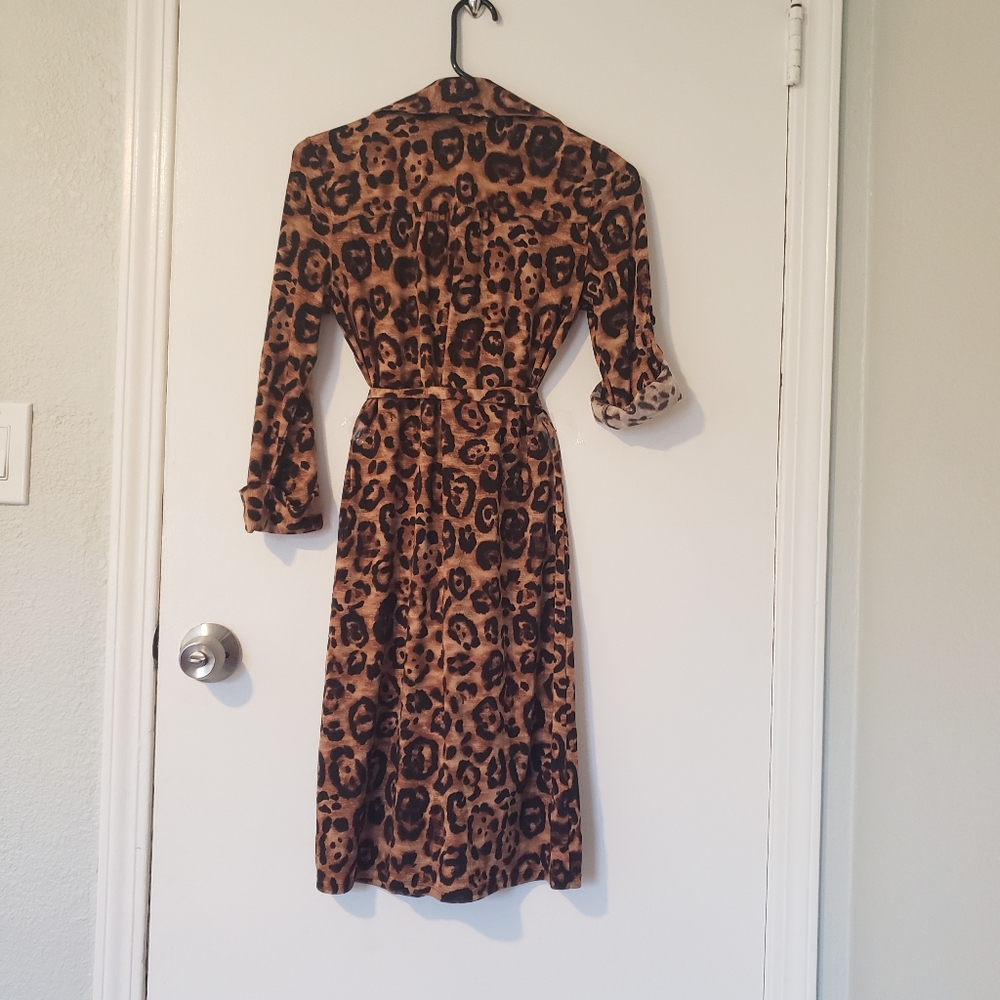 INC International Concepts Leopard Print Midi Shirt Dress size S - Picture 9 of 14